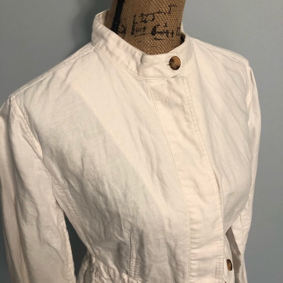 EUC! Talbots White Linen Jacket Size Large Petite - Picture 6 of 13